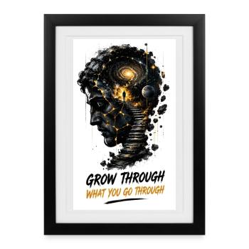 Grandis à travers ta galaxie d’endurance - Affiche encadrée (27 × 37 cm) - noir - Devant