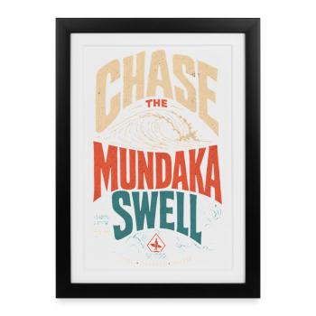 Mundaka Surfing - Affiche encadrée (27 × 37 cm) - noir - Devant