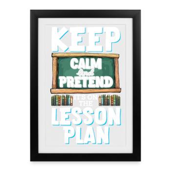 Lustiges Lehrer Design für Pädagogen Lehrplan  - Gerahmtes Poster (27 × 37 cm) - Schwarz - Vorne