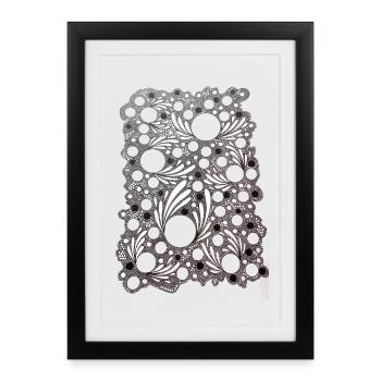 Leaf Blowing Lace Pattern - Framed poster (27 × 37 cm) - black - Front