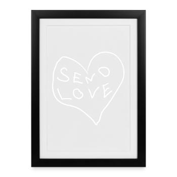 Envoyer de l’amour - Affiche encadrée (27 × 37 cm) - noir - Devant
