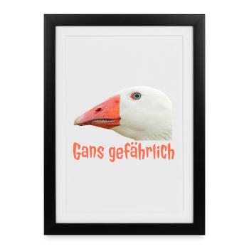 Tête d’oie très dangereuse - Affiche encadrée (27 × 37 cm) - noir - Devant