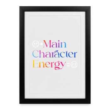 Personnage principal Énergie smiley - Affiche encadrée (27 × 37 cm) - noir - Devant