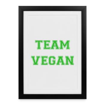 Équipe Vegan - Vert - Affiche encadrée (27 × 37 cm) - noir - Devant