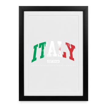 Distressed Italian Flag Streetwear - Framed poster (27 × 37 cm) - black - Front