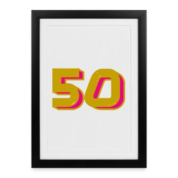 50. 50 YEARS. 50th ANNIVERSARY. 50TH ANNIVERSARY. - Framed poster (27 × 37 cm) - black - Front