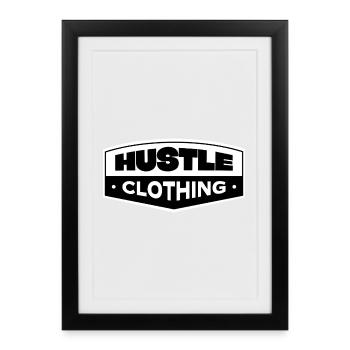 Hustle Clothing Bold Logo Streetwear - Framed poster (27 × 37 cm) - black - Front