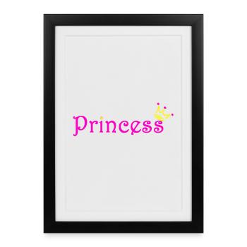 Prinzessin Glitzer Krone - Gerahmtes Poster (27 × 37 cm) - Schwarz - Vorne