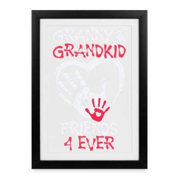 Grand-enfant Grand-mère Grand-mère Favorite Grandma Déclaration - Affiche encadrée (27 × 37 cm) - noir - Devant