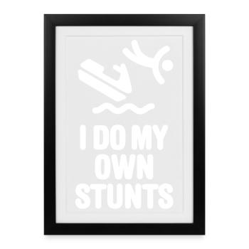 Jet-Ski PWC Jet-Boat Jetski Je fais mes propres cascades - Affiche encadrée (27 × 37 cm) - noir - Devant