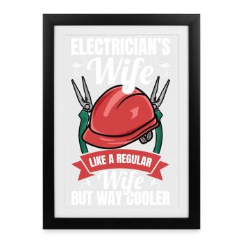 Electrician Woman - Framed poster (27 × 37 cm) - black - Front