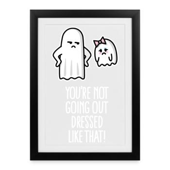 Sexy Halloween costume cheeky Halloween sayings - Framed poster (27 × 37 cm) - black - Front