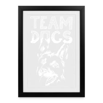 team dogs icon dog illustration logo icon - Framed poster (27 × 37 cm) - black - Front