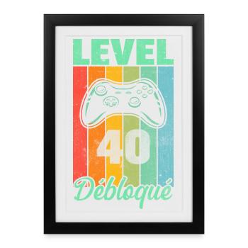 Level 40 unlocked - Framed poster (27 × 37 cm) - black - Front