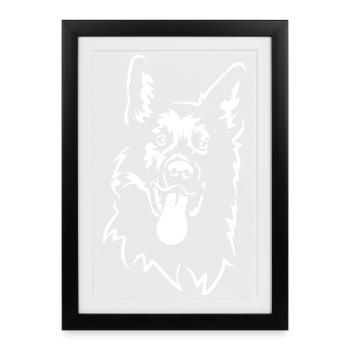 German Shepherd Head "Black Edition" - Framed poster (27 × 37 cm) - black - Front