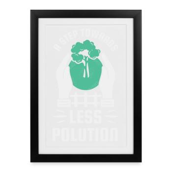 Step towards less pollution - Framed poster (27 × 37 cm) - black - Front