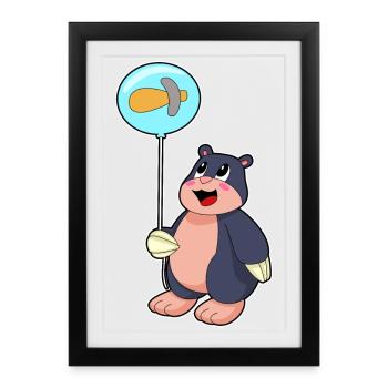 Mole Balloon - Framed poster (27 × 37 cm) - black - Front