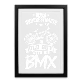 Grand-père BMX - Affiche encadrée (27 × 37 cm) - noir - Devant