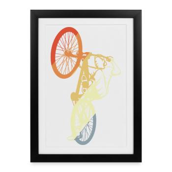 Rider de BMX vintage - Affiche encadrée (27 × 37 cm) - noir - Devant
