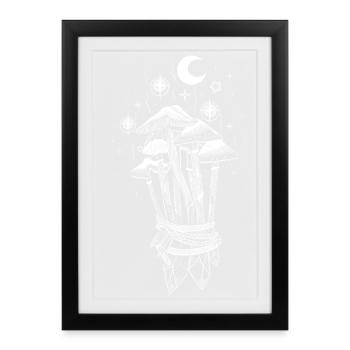 Mushrooms Magic Magic Mushrooms - Framed poster (27 × 37 cm) - black - Front
