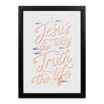Vérité de la Voie de Jésus - Affiche encadrée (27 × 37 cm) - noir - Devant