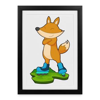 Fuchs Inline skating Inline skates - Framed poster (27 × 37 cm) - black - Front