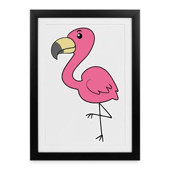 Flamingo - Framed poster (27 × 37 cm) - black - Front