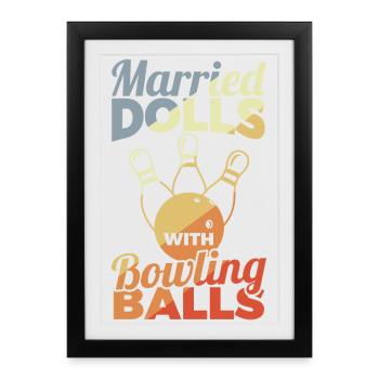 Bowling Girl - Framed poster (27 × 37 cm) - black - Front