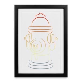 Retro Fire Hydrant - Framed poster (27 × 37 cm) - black - Front