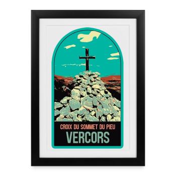 Cross of the Summit of the Pieu, Vercors: Sacred Nature - Framed poster (27 × 37 cm) - black - Front