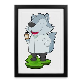 Wolf Doctor Medicine - Framed poster (27 × 37 cm) - black - Front