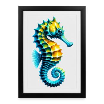 Hippocampe - Affiche encadrée (27 × 37 cm) - noir - Devant