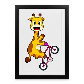 Vélo girafe - Affiche encadrée (27 × 37 cm) - noir - Devant