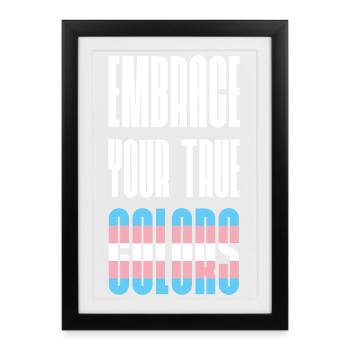 Mois de la fierté LGBT - Adoptez vos vraies couleurs - Affiche encadrée (27 × 37 cm) - noir - Devant