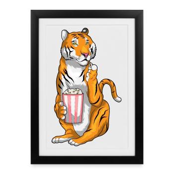 Maïs soufflé Tiger - Affiche encadrée (27 × 37 cm) - noir - Devant