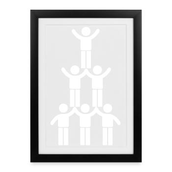Travail d’Équipe - Affiche encadrée (27 × 37 cm) - noir - Devant