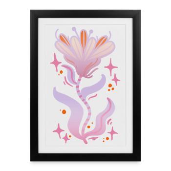Fleur fantastique rêveuse - Affiche encadrée (27 × 37 cm) - noir - Devant
