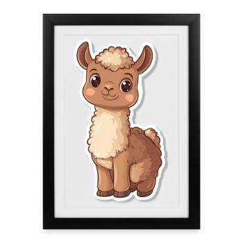 Llama Alpaca Llama Animal Gift - Framed poster (27 × 37 cm) - black - Front