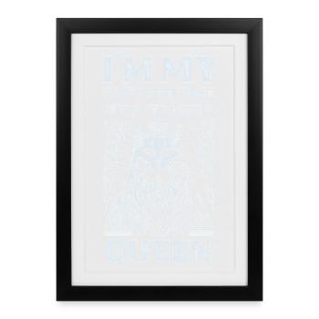 Elegant Cat Queen T-Shirt Design - Framed poster (27 × 37 cm) - black - Front