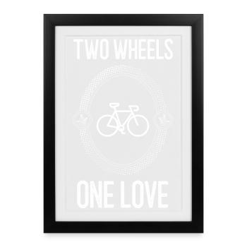 Cyclist Vintage Motif - Framed poster (27 × 37 cm) - black - Front