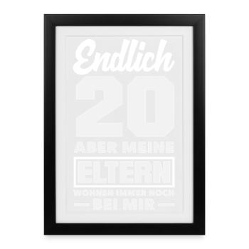 Funny 20th Birthday Gift - Framed poster (27 × 37 cm) - black - Front