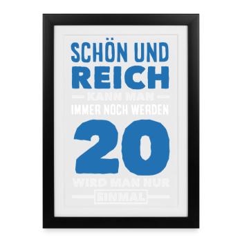 Funny 20th Birthday Gift - Framed poster (27 × 37 cm) - black - Front