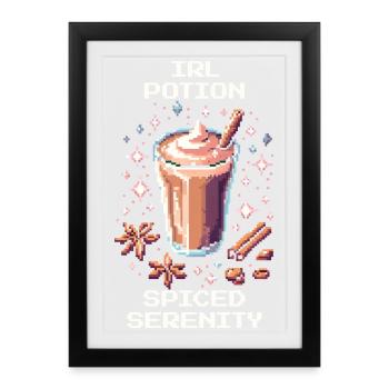Potion IRL – Sérénité épicée | Chai Latte - Affiche encadrée (27 × 37 cm) - noir - Devant