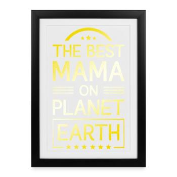Meilleure maman disant maman maman - Affiche encadrée (27 × 37 cm) - noir - Devant
