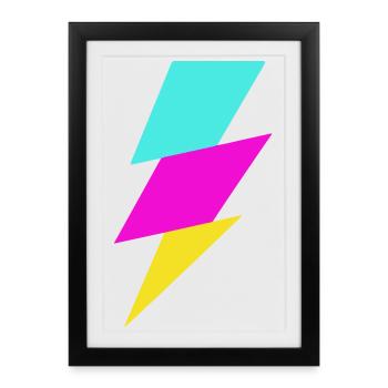 Abstract Ray in Neon Colors - Framed poster (27 × 37 cm) - black - Front