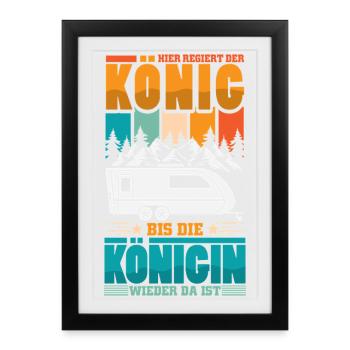 Camper Camping Caravan Saying - Framed poster (27 × 37 cm) - black - Front