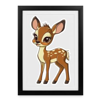 roe deer - Framed poster (27 × 37 cm) - black - Front