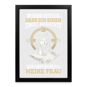 Jesus Christlich Katholiken Gläubiger Gottesdienst - Gerahmtes Poster (27 × 37 cm) - Schwarz - Vorne