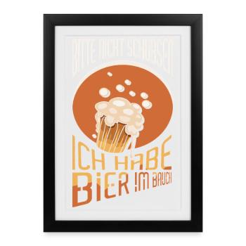 Amateurs de bière Dicton de bière Buveurs de bière Alcool - Affiche encadrée (27 × 37 cm) - noir - Devant