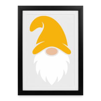 Orange Hat Gnome Illustration - Framed poster (27 × 37 cm) - black - Front